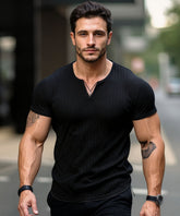 Classic Fit V Neck Rib Tee