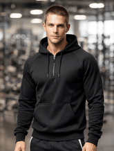Iron Shell Black Half Zip Hoodie