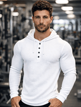 Men’s Waffle Knit Henley Hoodie