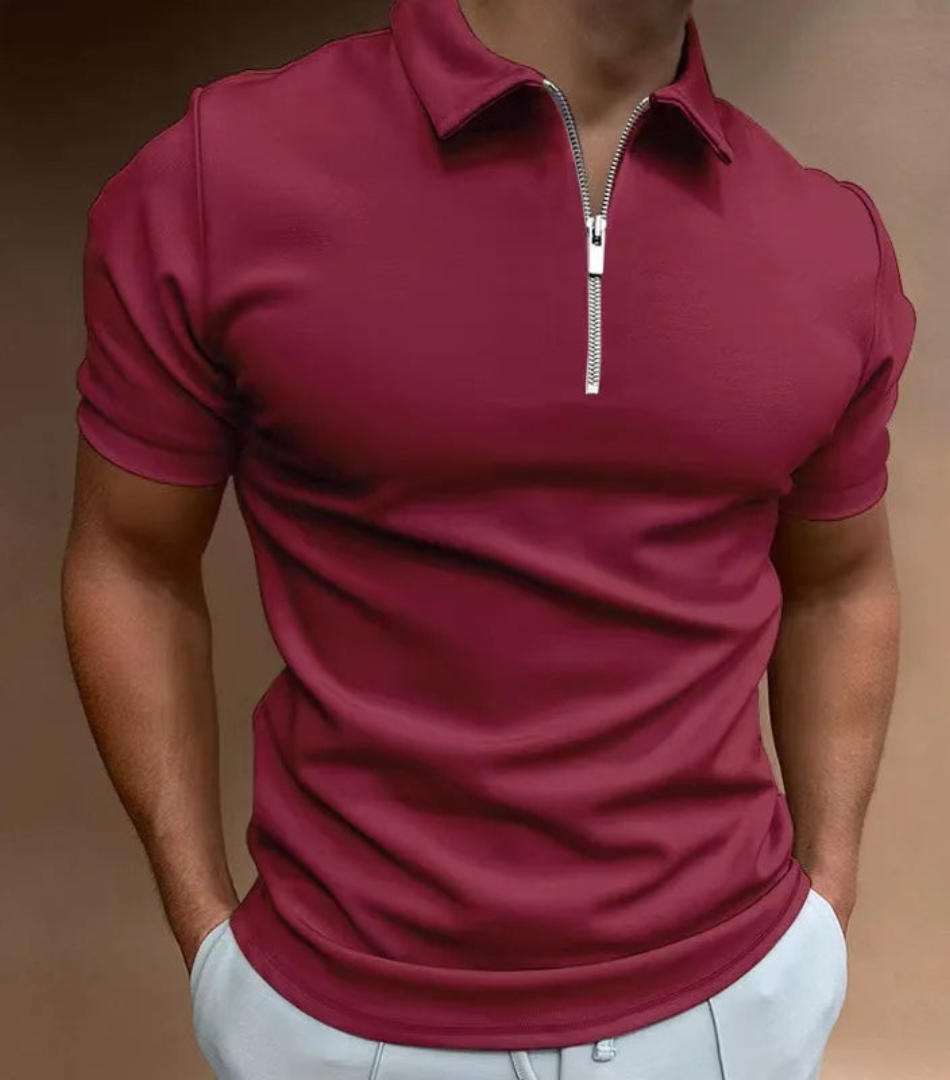 Zipper Polo T-Shirt