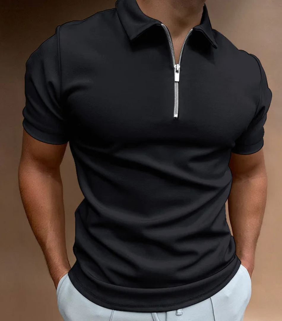 Zipper Polo T-Shirt