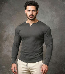 TIS Solid Stretch Long Sleeve V-Tee