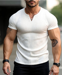 Classic Fit V Neck Rib Tee