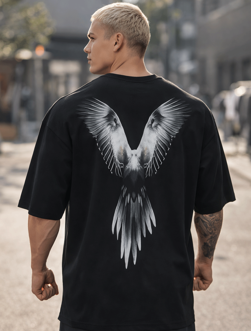 Feathered Flair Oversized Tee