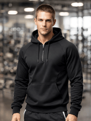 Iron Shell  Black Half Zip Hoodie