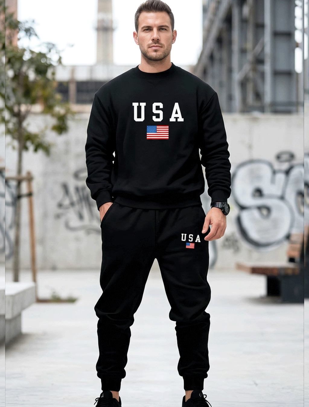 USA Sweatshirt & Jogger Set