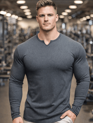 TIS Solid Stretch Long Sleeve V-Tee