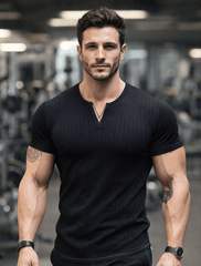 Classic Fit V Neck Rib Tee